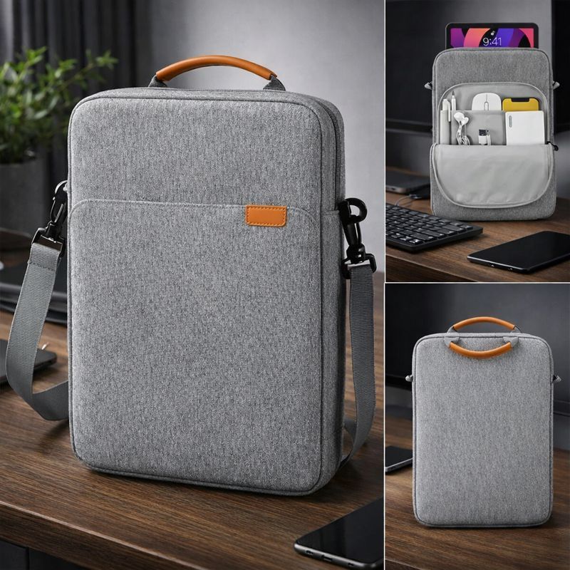 Imagem Bolsa Para Tablet e Notebook 13" Impermeável Alça de Ombro Leve Resistente e com Várias Divisórias