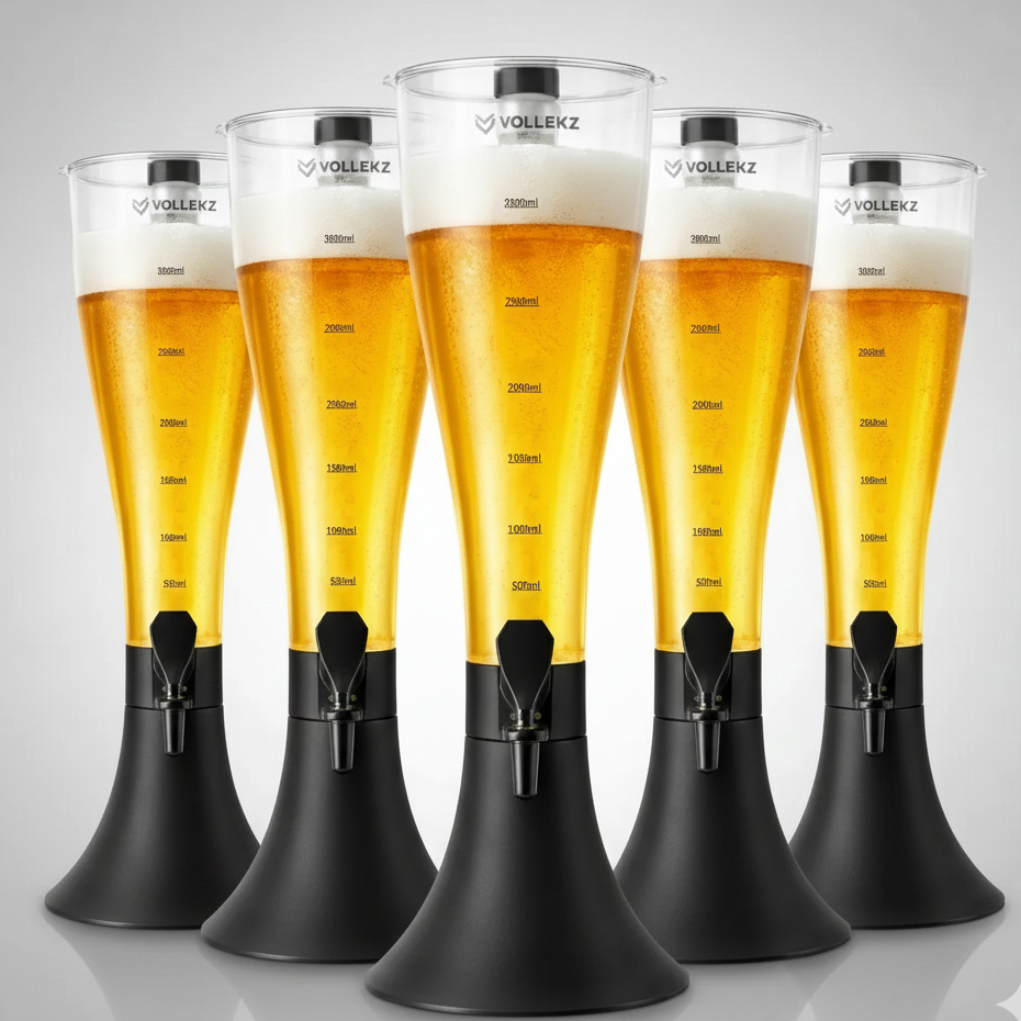 Kit 5 Torres Chopp 2,5/3 Litros Tulipa Vollekz com Refil Congelante de Aço Inox - Vollekz em Oferta na Shopee