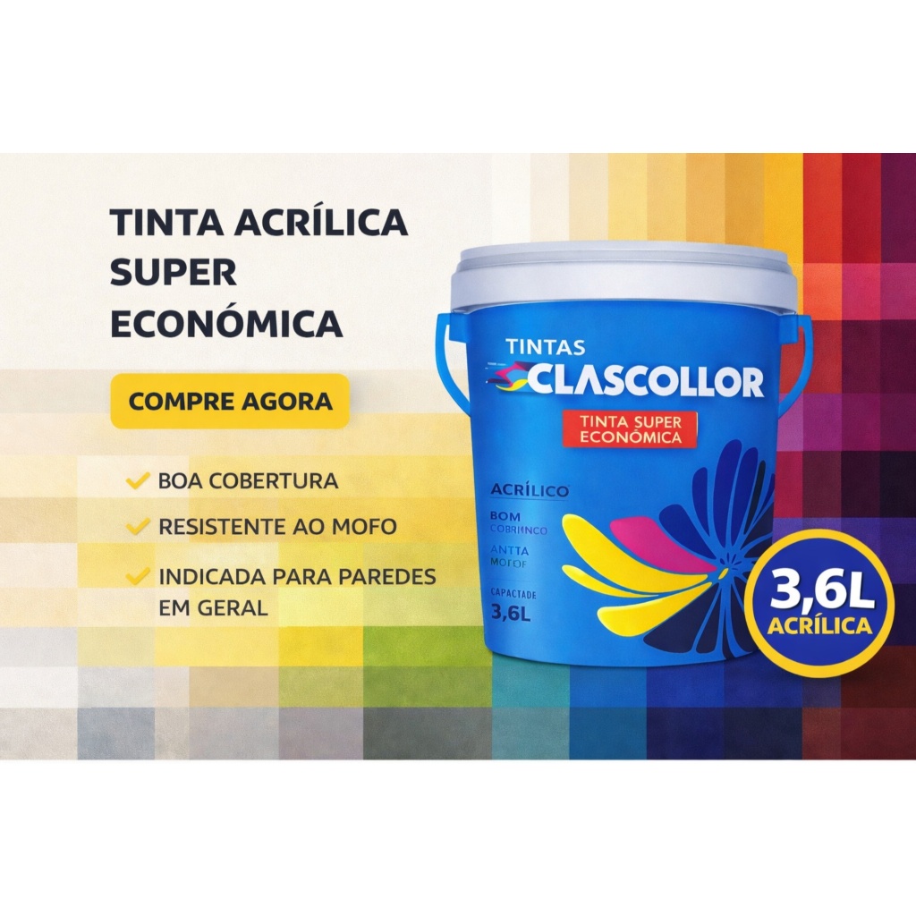 Tinta acrilica Economica alta resistência rendimento  Antmofo 3.6l em Oferta na Shopee