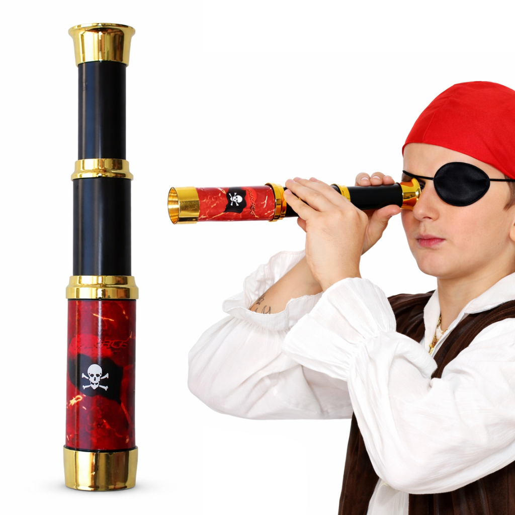 Acessório Fantasia Luneta De Pirata Retrátil Cosplay Carnaval Festa Fantasía Brinquedo
