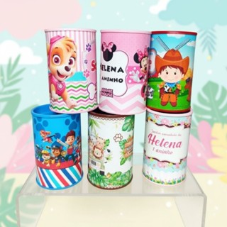 10 Cofrinhos Personalizados - Diversos temas (Kit Cofrinho + adesivo) em Oferta na Shopee