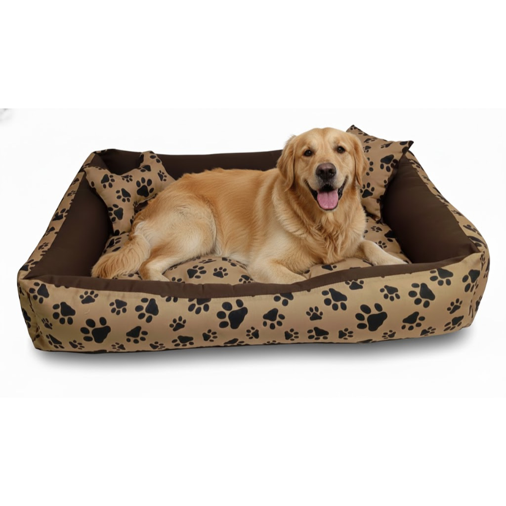 Cama Para Cachorro Porte Grande 1,00x0,80 Com Brinquedos Mordedores Para Seu Pet Brincar