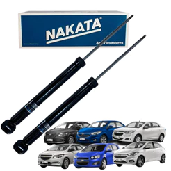 Kit 2 Amortecedor Original Nakata Traseiro Onix Prisma Cobalt Sonic 2013 Em Diante