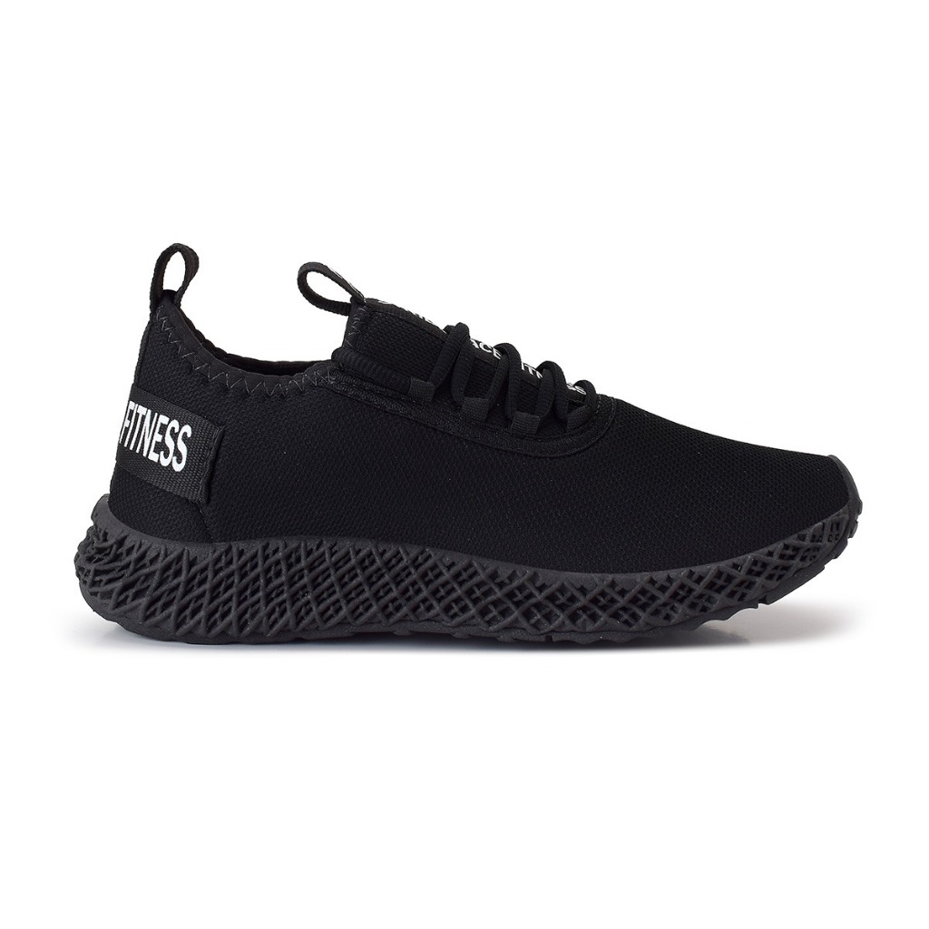 Tenis Masculino e Feminino Just Black Esportivo Todo Preto Para Academia Caminhada Corrida Fitness