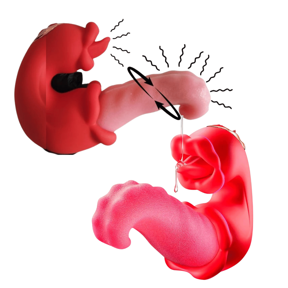 Vibrador Língua Dupla Penetração Realista com Estímulo Clitoriano