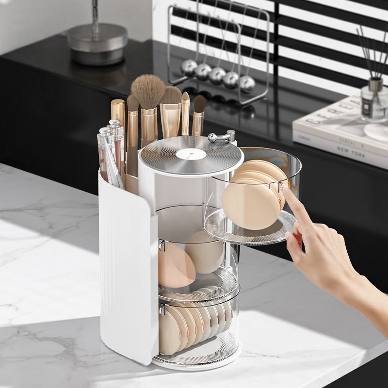 Organizador De Mesa Cosmeticos Maquiagem Porta Pincel Canetas Com Divisorias Gavetas em Oferta na Shopee