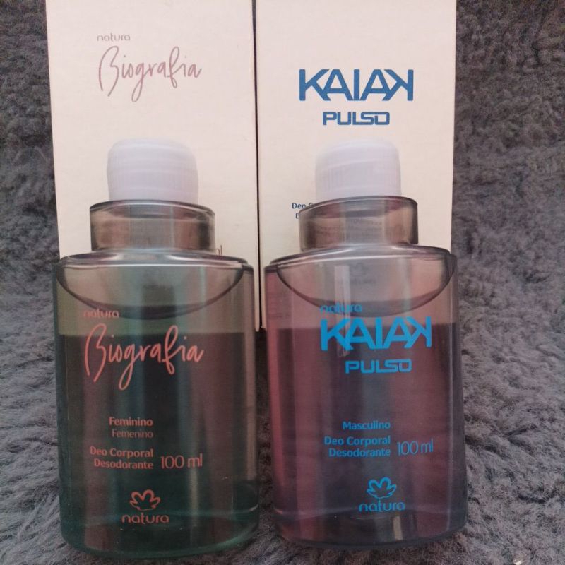 kit 2 Refis Deo Corporal Biografia Feminino+kaiak masculino Pulso Natura 100ml