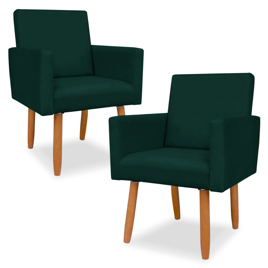 Envio Imediato - Kit 02 Poltrona Nina Decorativa Copa do Mundo Sala Quarto Recepção Escritório Pé Palito em Oferta na Shopee