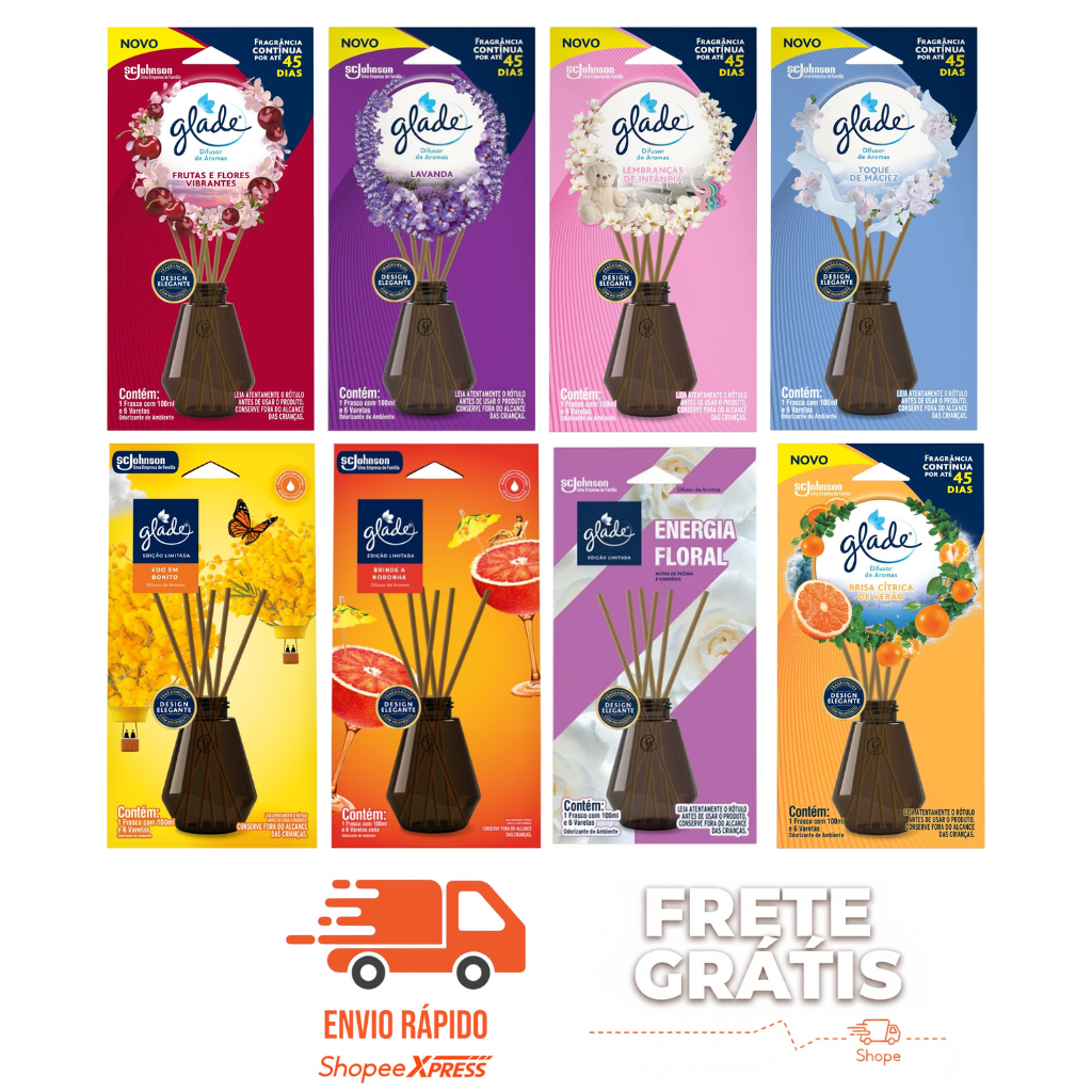 Glade Aromatizador de Ambiente Varetas Difusor 100ml em Oferta na Shopee