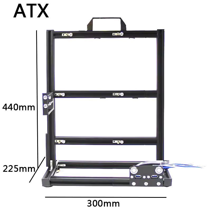Bancada Teste ATX Open Frame Suporte PC GPU Mineração Test Bench Placa Mãe Computador Preto