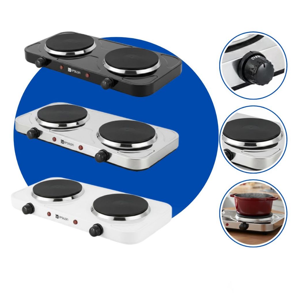 Fogão De Mesa Elétrico Epsilon Double Cook 2 Bocas 2500w 110V-220V