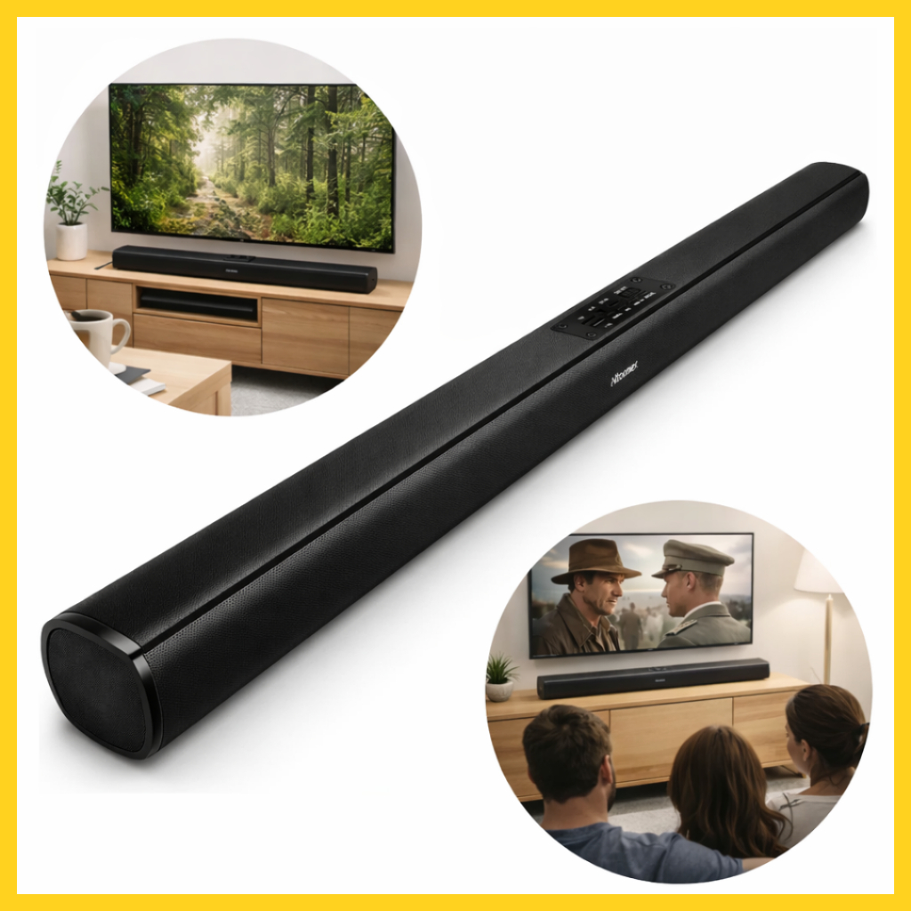 Imagem Caixa de Som Sound Bar Home Theater Bluetooth Para Tv Cinema 200w Cor Preto