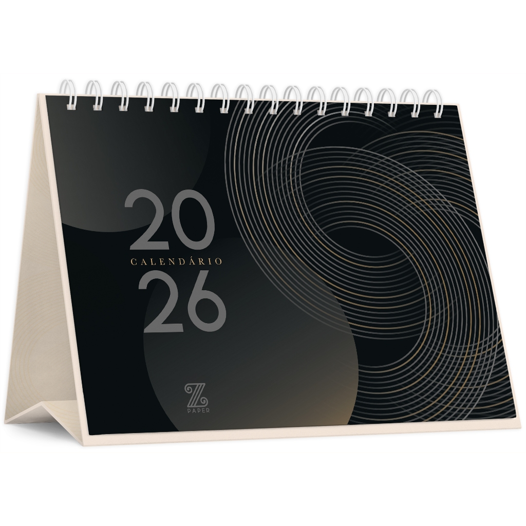 Calendário de mesa 2026 - Aros (preto) - Z Paper em Oferta na Shopee