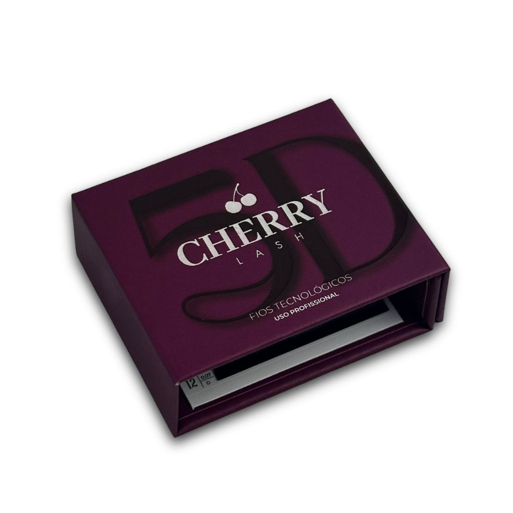 Cílios 5D Cherry Extensão Fio Curvatura D 0.07 Mix 7 a 12mm Profissional