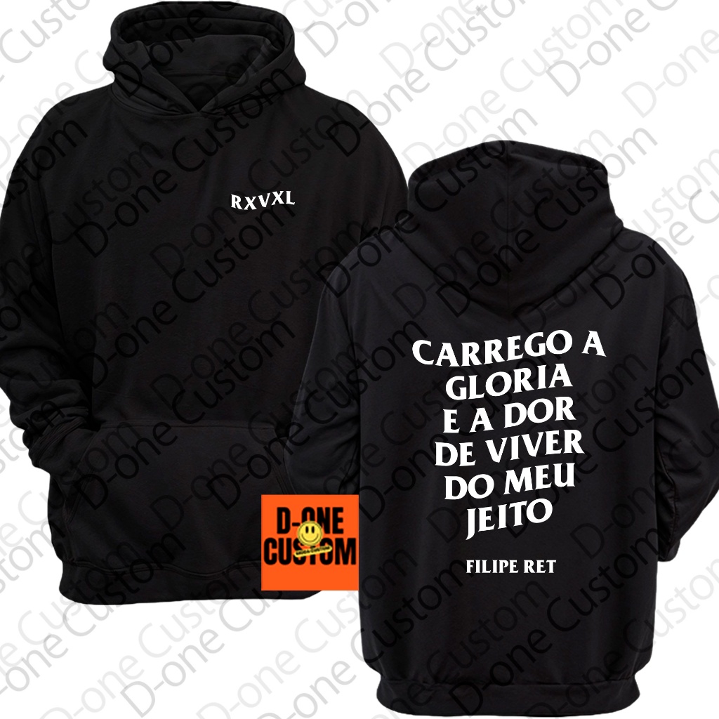 Moletom Blusa De Frio Filipe Ret Revel RXVXL Album Urbano Rapper Hip-Hop Fã Show Roupa Confortável