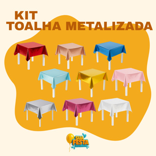 Kit 50 Toalhas de Mesa Metalizadas 78 x 78cm Para Festas Eventos Flexível Descartável em Oferta na Shopee