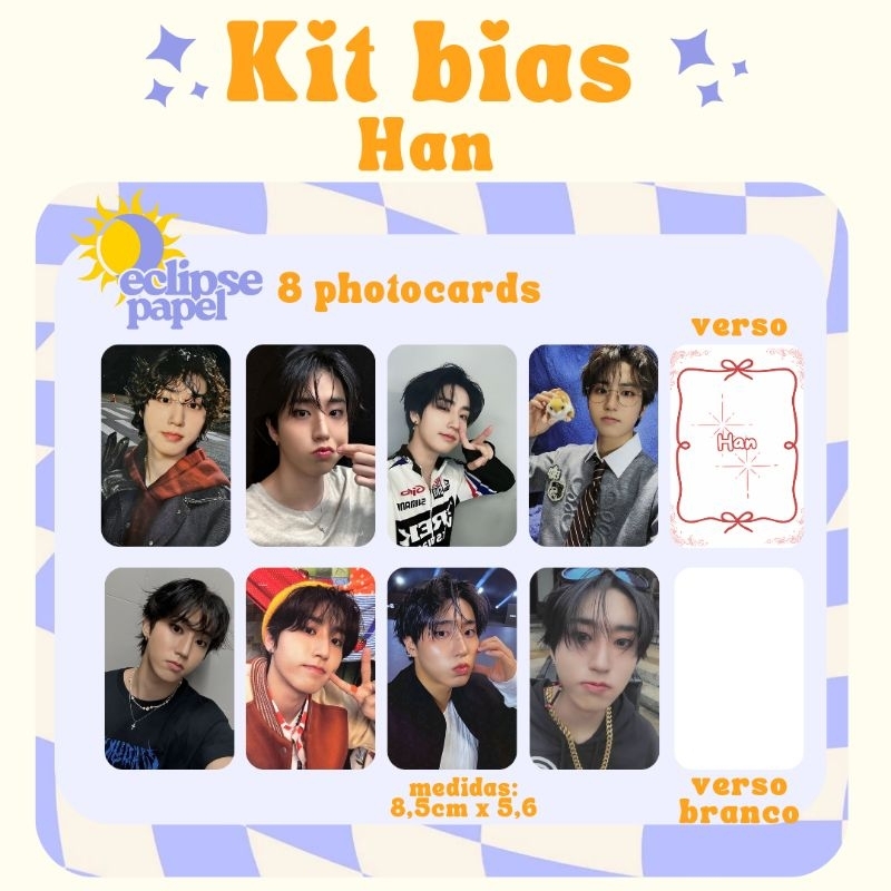 KIT BIAS 8 PHOTOCARDS HAN JISUNG STRAY KIDS KPOP STAY