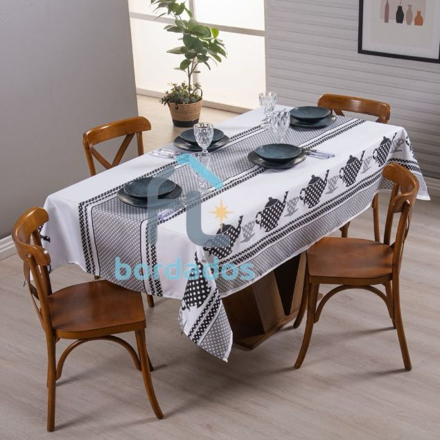 Toalha De Mesa 4 Cadeiras Cozinha 100x145 Cm - Ponta De Mesa em Oferta na Shopee