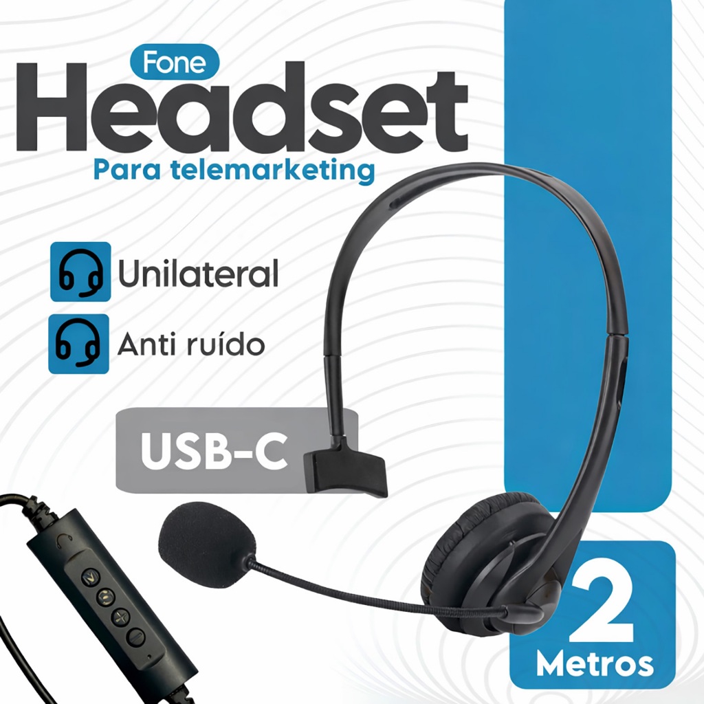 Kit Headset Headphone USB com Microfone Cancelamento de Ruído para Home Office - Aulas Online - Call Center em Oferta na Shopee