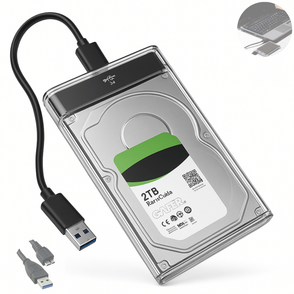Case Para HD SSD 2.5'' Externo Transparente Slim USB 3.0 Portátil Adaptador SATA Plug & Play em Oferta na Shopee