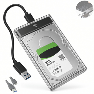 Case Para HD SSD 2.5'' Externo Transparente Slim USB 3.0 Portátil Adaptador SATA Plug & Play em Oferta na Shopee