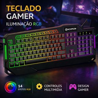 Teclado Gamer Semi Mecânico RGB Anti Ghosting com Iluminação LED Colorida para PC e Notebook em Oferta na Shopee