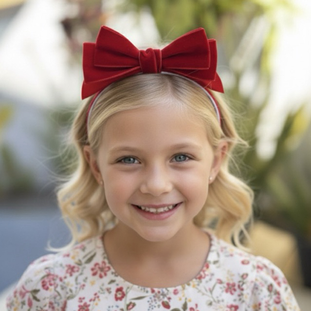 Tiara/Arco/Laço de veludo para cabelo/ Tiara branca de neve