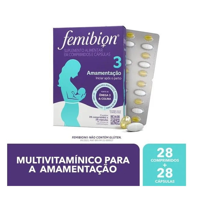 Femibion 3 Suplemento Alimentar Amamentação 28 Comprimidos + 28 Cápsulas em Oferta na Shopee