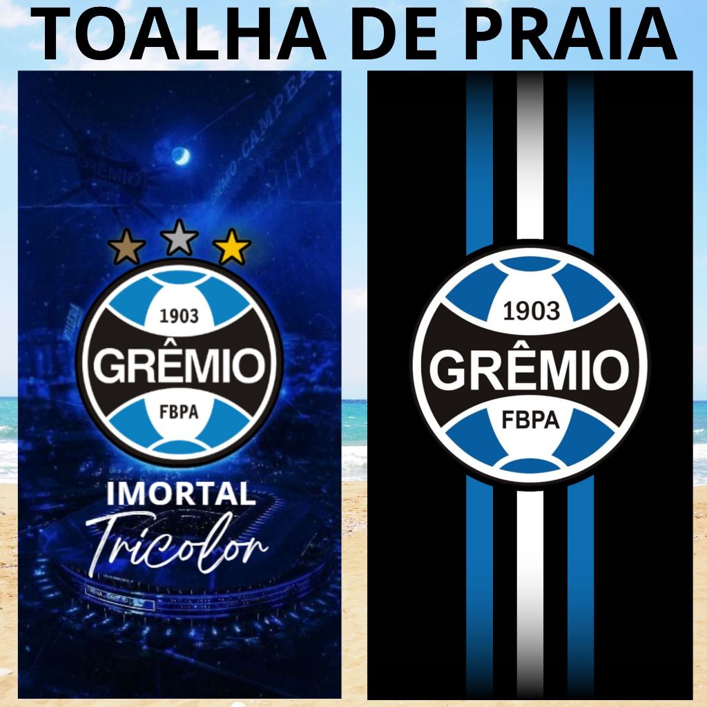 Toalha de Praia GREMIO Time Para praia e piscina ESTAMPADA em Oferta na Shopee