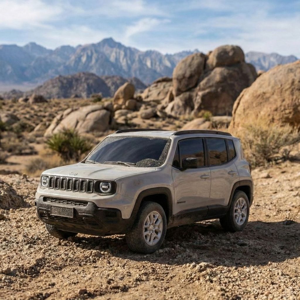 Carrinho Jeep Renegade Unitário escala 1:30 c/ chaveiro Jeep Miniatura Colecionável inclui chaveiro