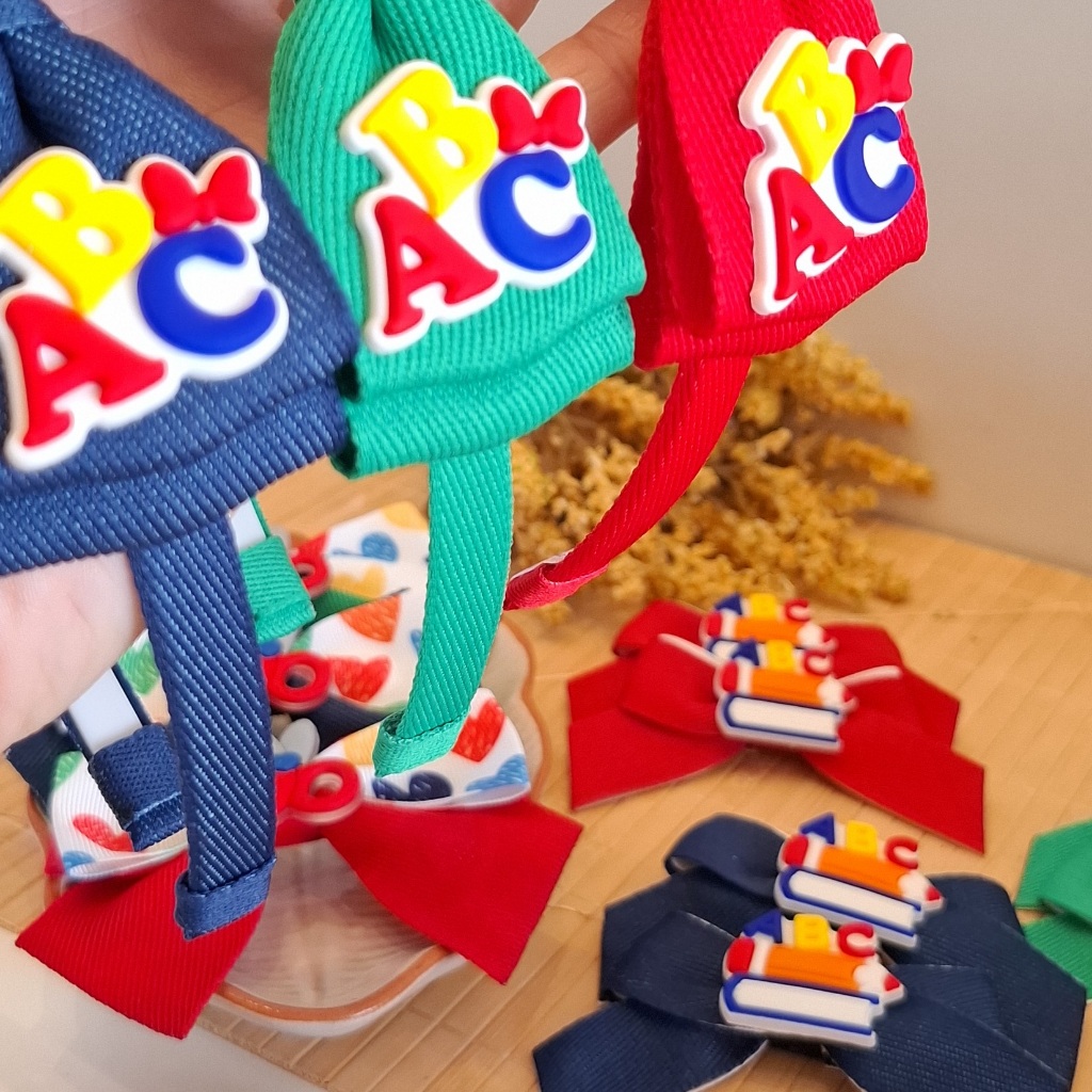 Laço escolar infantil Tiara escolar resistente infantil menina Kit de laços escolares volta às aulas