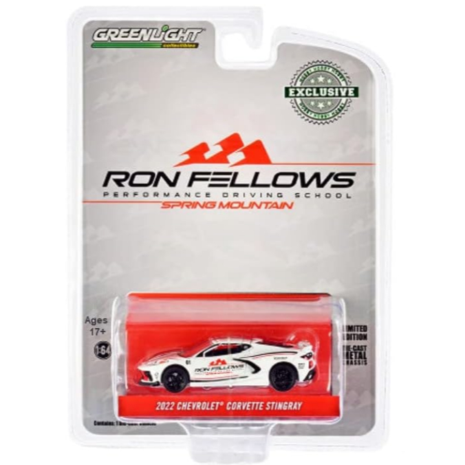 GREENLIGHT - 2022 CHEVROLET CORVETTE STINGRAY - RON FELLOWS - EXCLUSIVE - BRANCO- PREMIUM