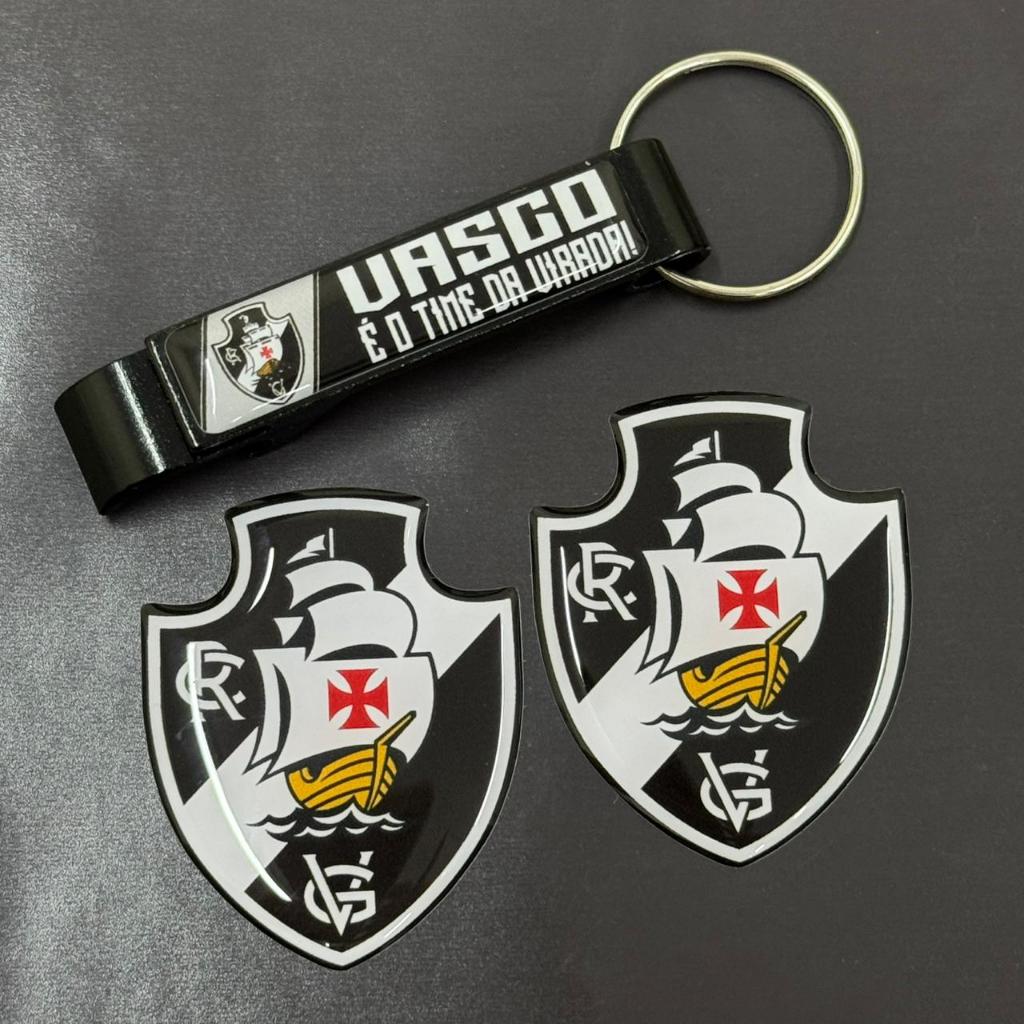 Adesivo VASCO Resinado Alta Qualidade + Chaveiro Abridor Personalizado Vasco