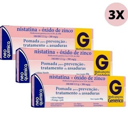Nistatina + Óxido de Zinco Antifúngica e Protetora 60g em Oferta na Shopee