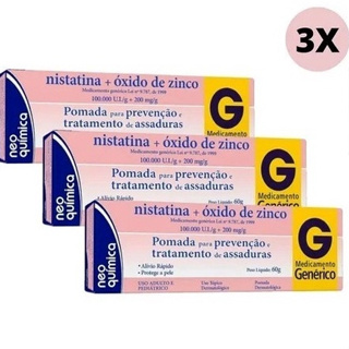 Nistatina + Óxido de Zinco Antifúngica e Protetora 60g em Oferta na Shopee