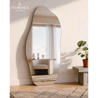 Espelho Orgânico 120X50 e 100x50 Lapidado Moderno Grande Form Flame Com Suporte Invisível Luxo em Oferta na Shopee