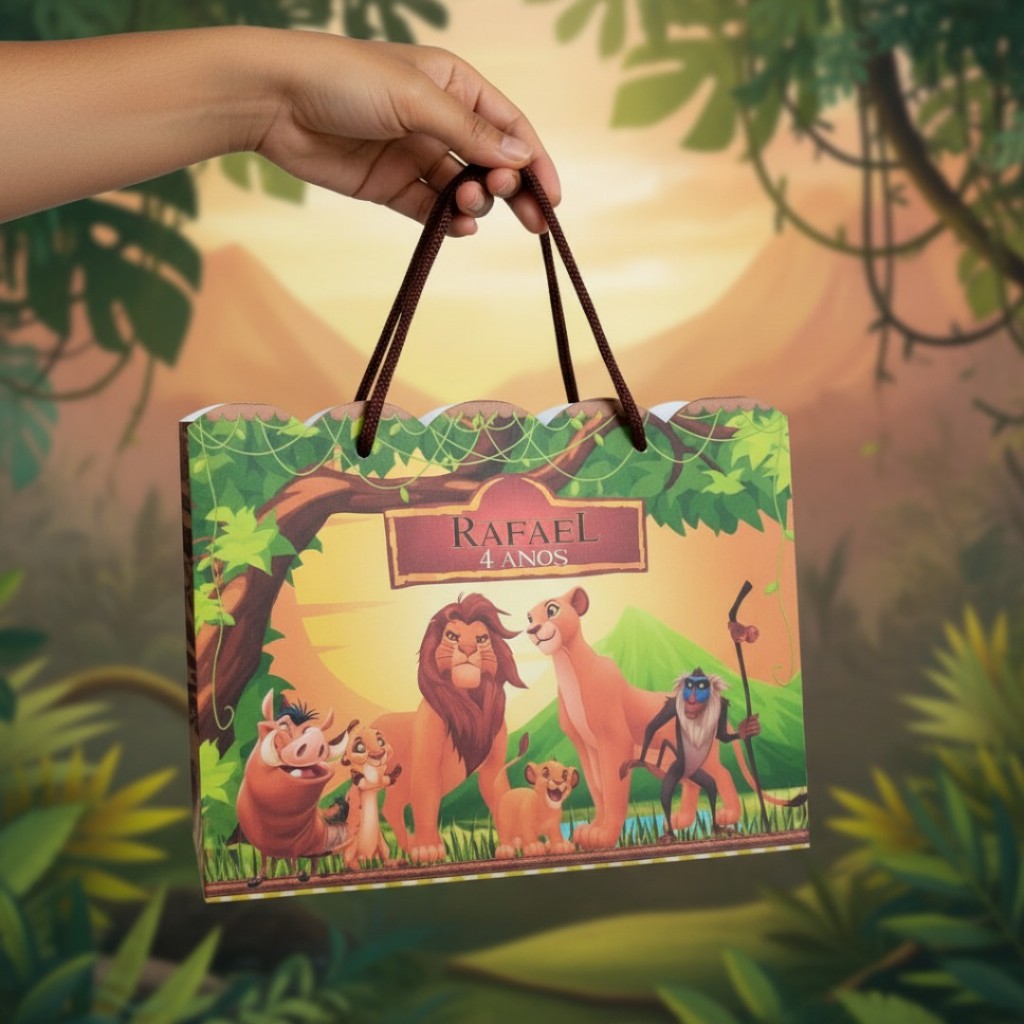 Sacolinhas Personalizadas Festa Rei Leão em Oferta na Shopee
