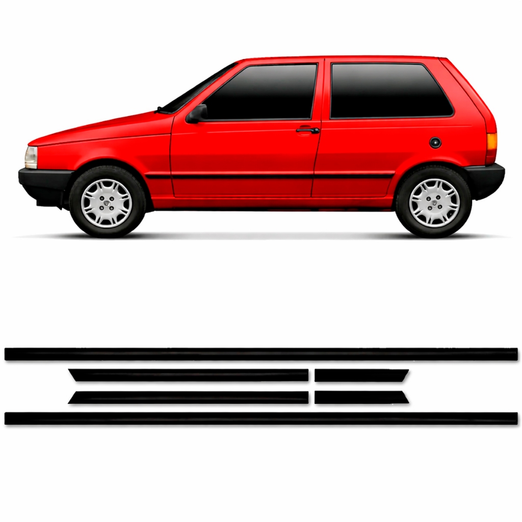 Jogo Friso Lateral Uno 2 Portas 1995 a 2004 Preto Modelo Fino