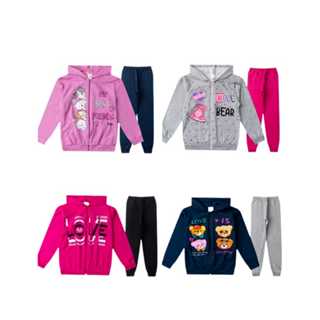 Kit 2 peças de Moletom Juvenil Menina 1 Jaqueta + 1 Calça de moletom  10/12/14 em Oferta na Shopee