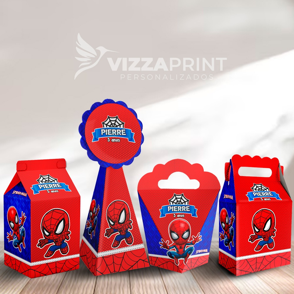 Kit 20 Caixinhas Personalizadas Homem Aranha BABY Cute  Festa Personalizada - Lembrancinha para Festa aniversario em Oferta na Shopee