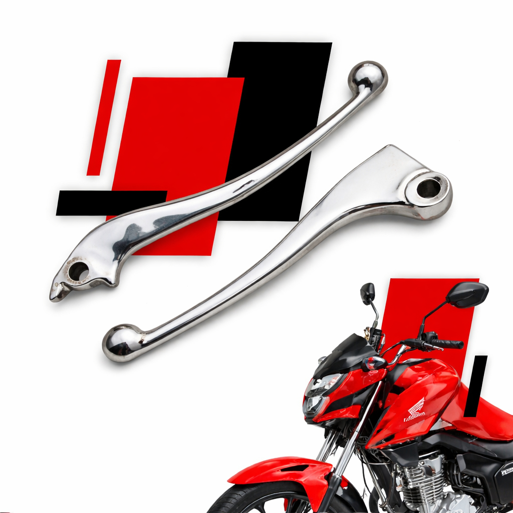 Par Manete Freio Disco + Embreagem Honda Cg Fan Titan Start 2025/... Cromado Preto em Oferta na Shopee