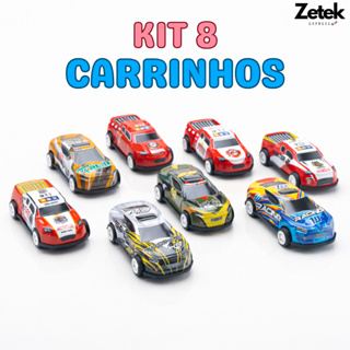 Kit Carrinhos Infantil Metálicos — Puxa Para Trás e Corre, Estilo Corrida em Oferta na Shopee