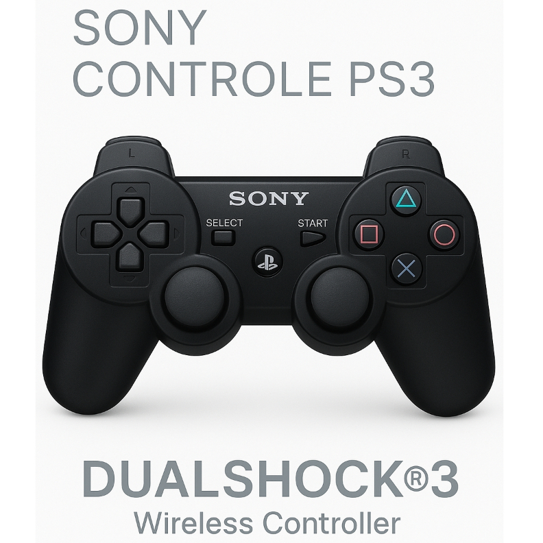 Controle PS3 DualShock® 3 Wireless Preto Joystick Sem Fio