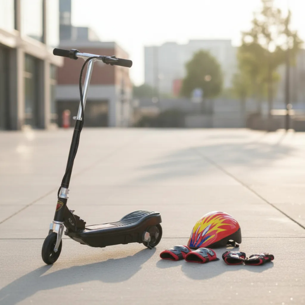Importway Patinete Elétrico Dobrável, Bateria 24V, Preto com Kit de Proteção