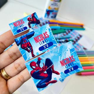 120 Etiquetas a prova d' água personalizado com nome e serie etiqueta escolar menino homem aranha super heroi spider man em Oferta na Shopee