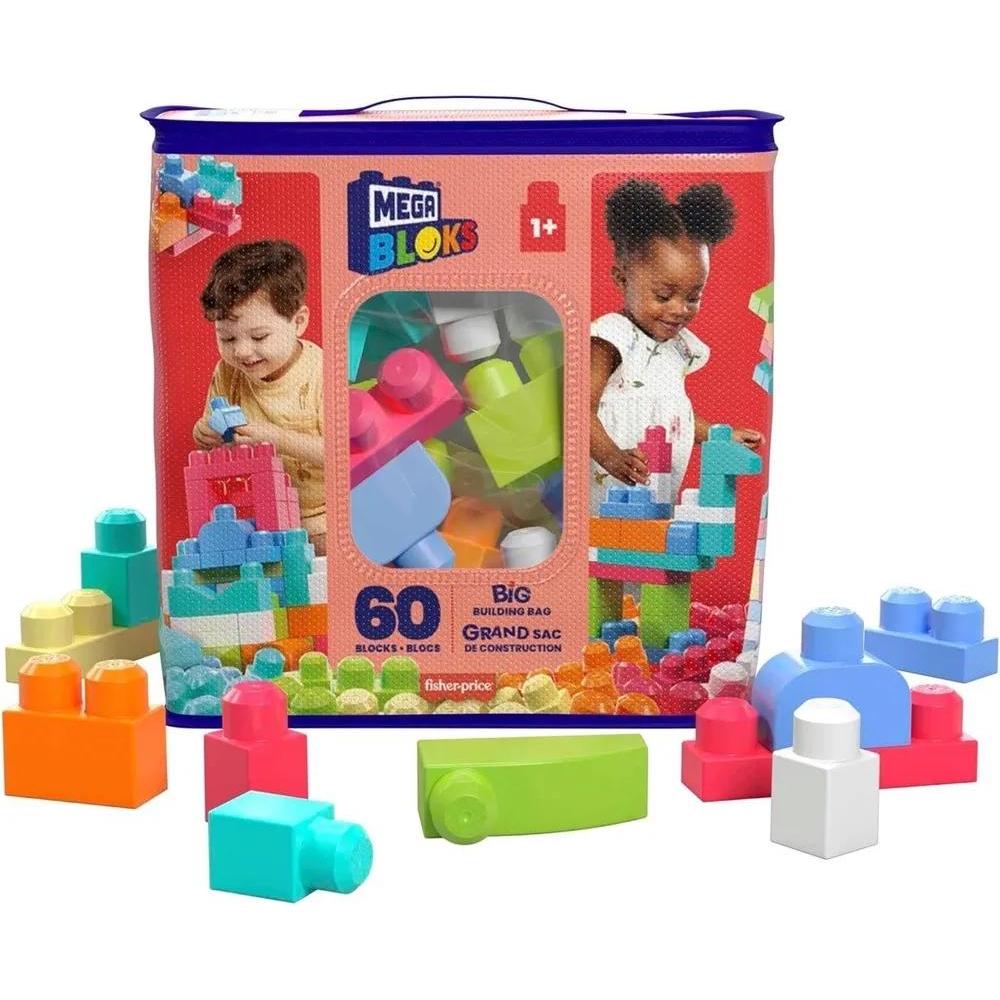Mega Bloks Jogo de Construção Bolsa de Construção de 60 peças vermelho - Mattel DCH55