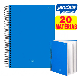 Caderno 20 Matérias 320 Folhas Universitário Stiff Azul - Jandaia em Oferta na Shopee
