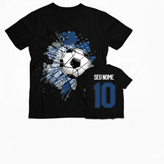 Camiseta Infantil e Adulto Futebol Personalizada com Nome e Número 100% Algodão Premium Manga Curta em Oferta na Shopee