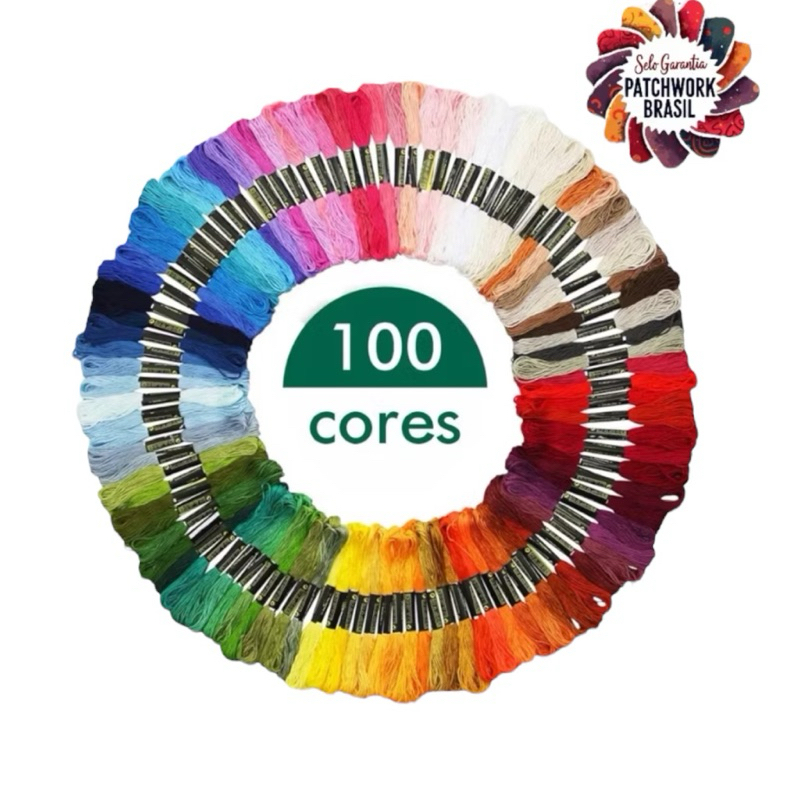 Kit Linhas Bordado 100 Meadas  Linha Bordado