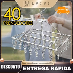 Varal 40/30/20 Clips Inox Prendedores Pratico E Retrátil Cabide Para Roupas Intimas Para Pequenas